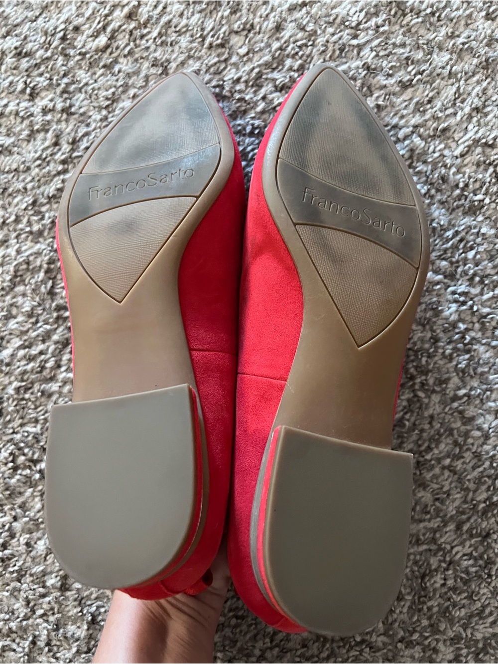 Franco Sarto Suzie Red Suede Pointed-Toe Loafers - Picture 7 of 7